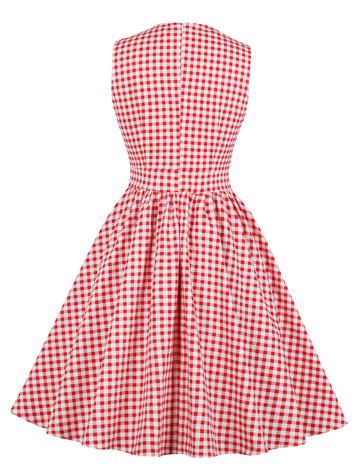 1950s Plaid Bow Pockets Lapel Dress sold by Retro Stage product image thumbnail 2