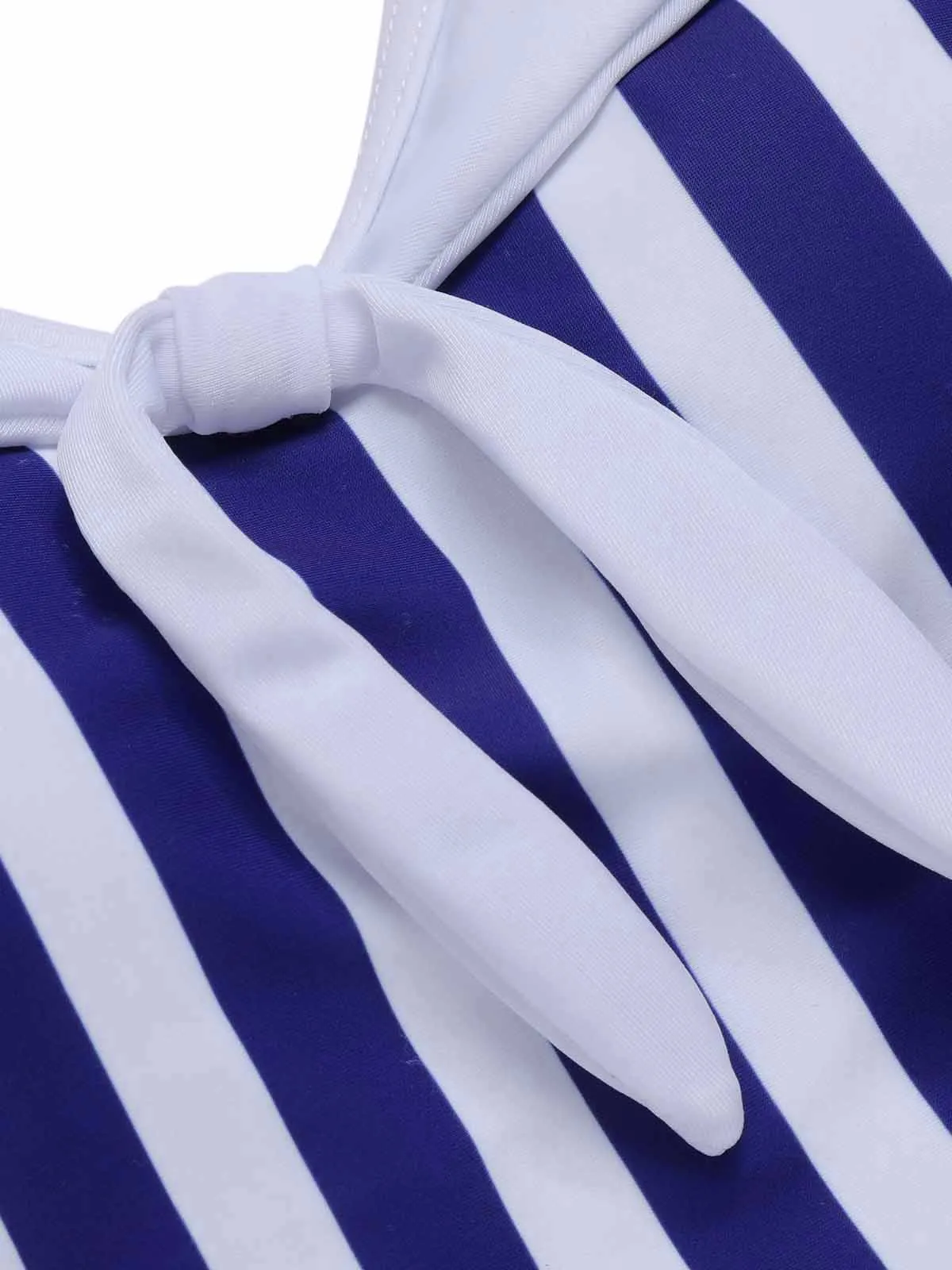 Navy Blue 1950s Striped Navy Collar Swimsuit sold by Retro Stage product image thumbnail 5