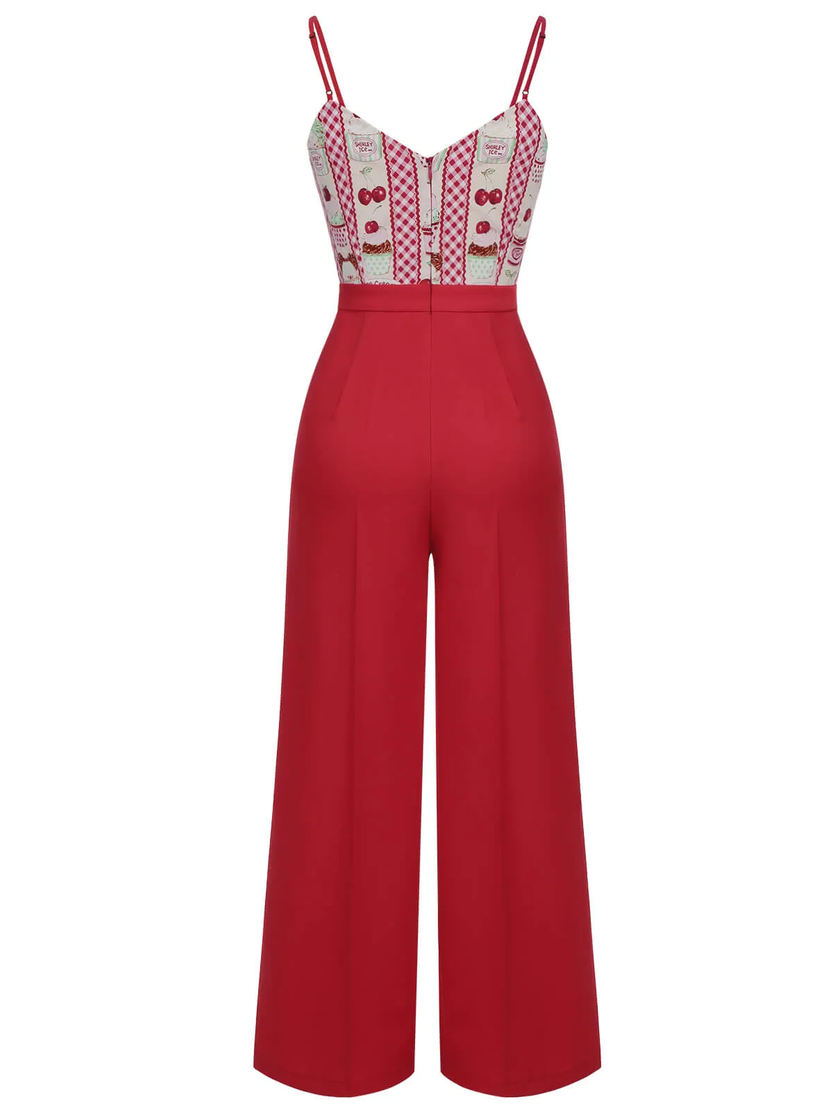Red 1930s Cherry Cupcake Strap Jumpsuit sold by Retro Stage product image thumbnail 4