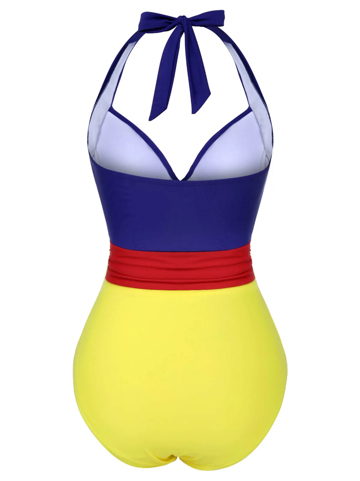 1950s Color Block Lace-Up Halter Swimsuit sold by Retro Stage product image thumbnail 4