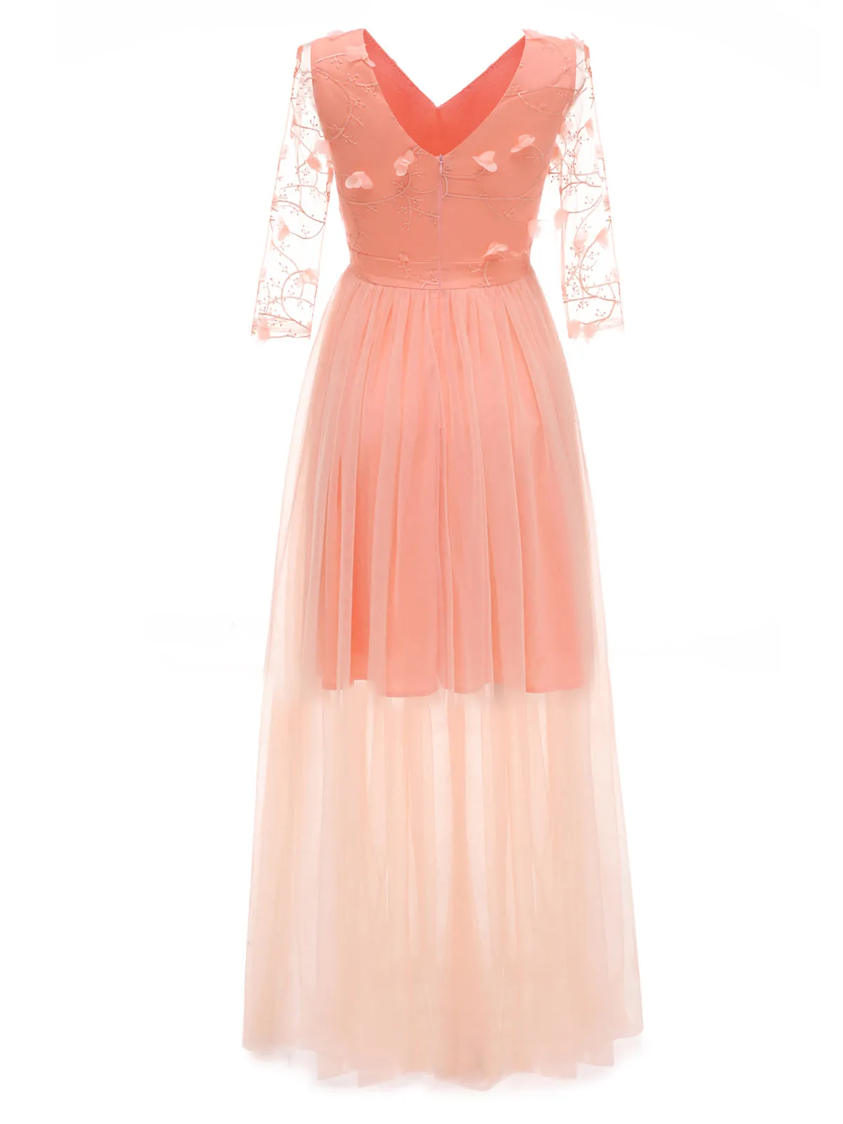 1940s Solid 3D Flowers Banquet Evening Dress sold by Retro Stage product image thumbnail 3