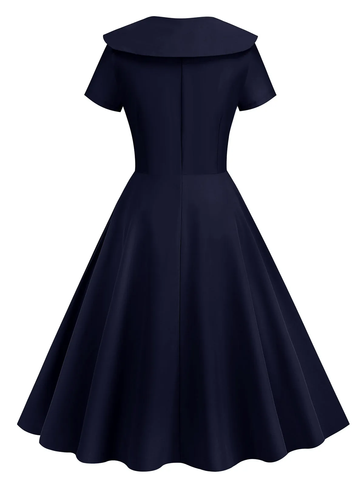 1950s Solid Lapel Swing Dress sold by Retro Stage product image thumbnail 3