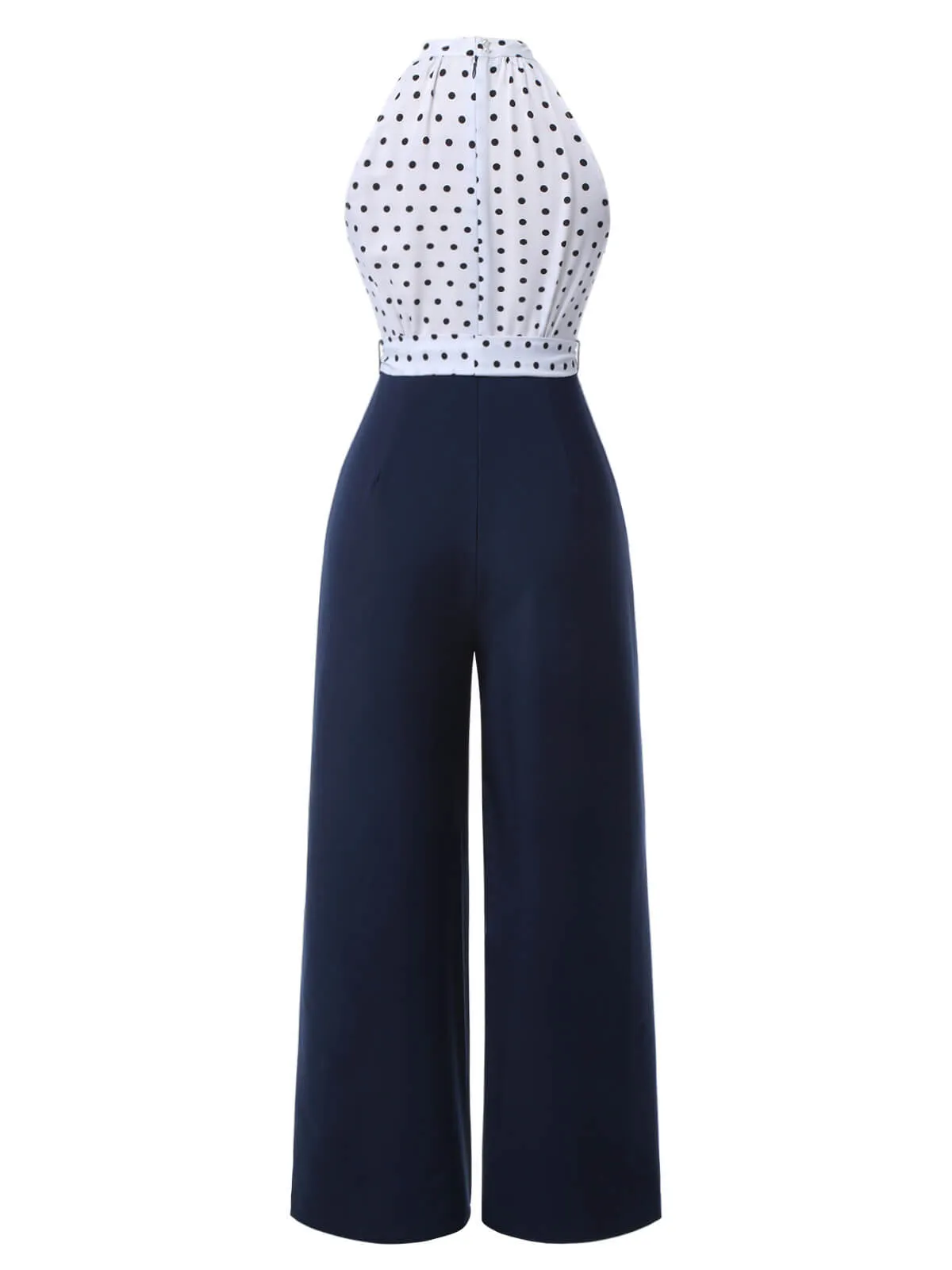 Blue 1940s Halter Polka Dot Jumpsuit sold by Retro Stage product image thumbnail 4