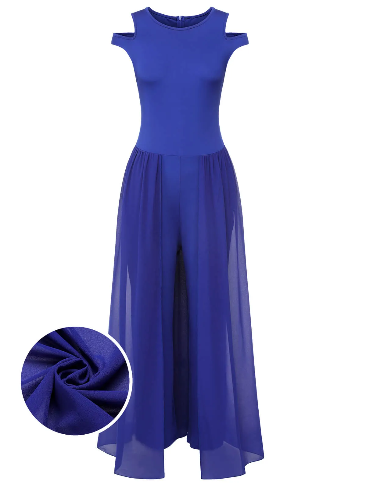 1950s Solid Patchwork Sleeveless Cutout Jumpsuit sold by Retro Stage