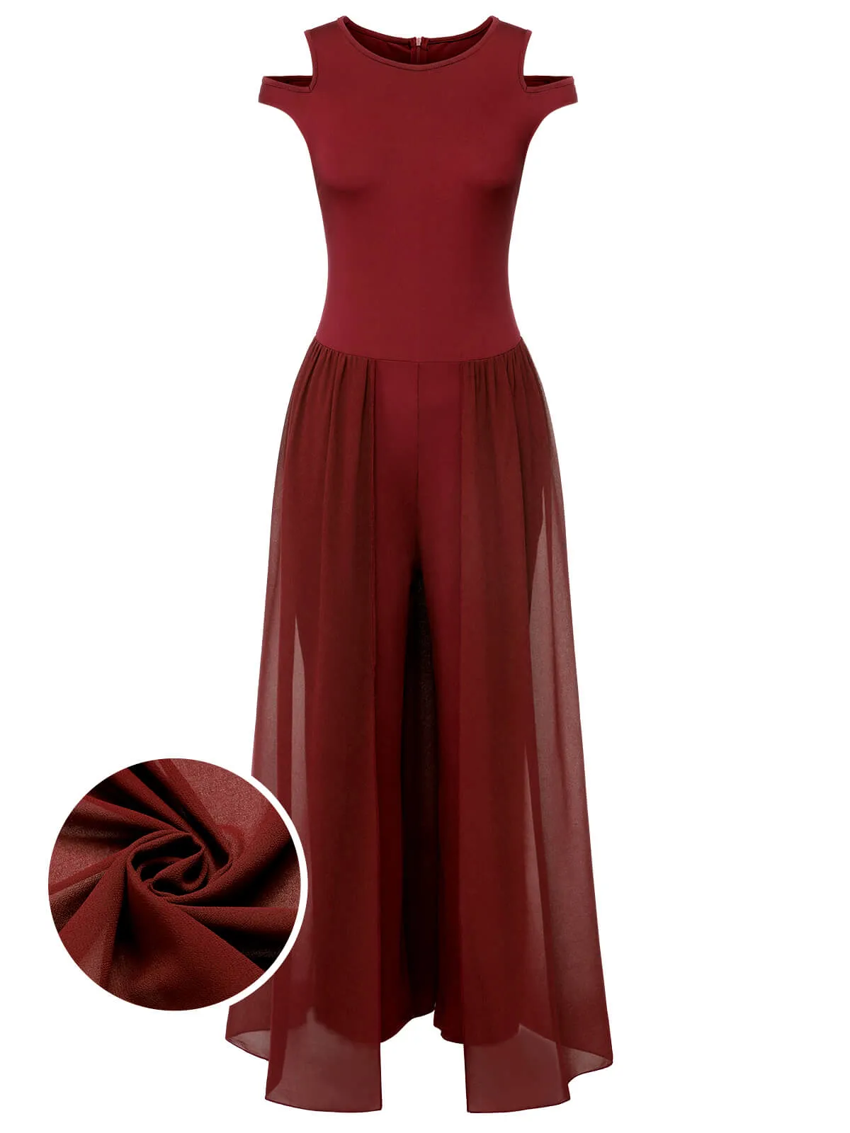 1950s Solid Patchwork Sleeveless Cutout Jumpsuit sold by Retro Stage product image thumbnail 2