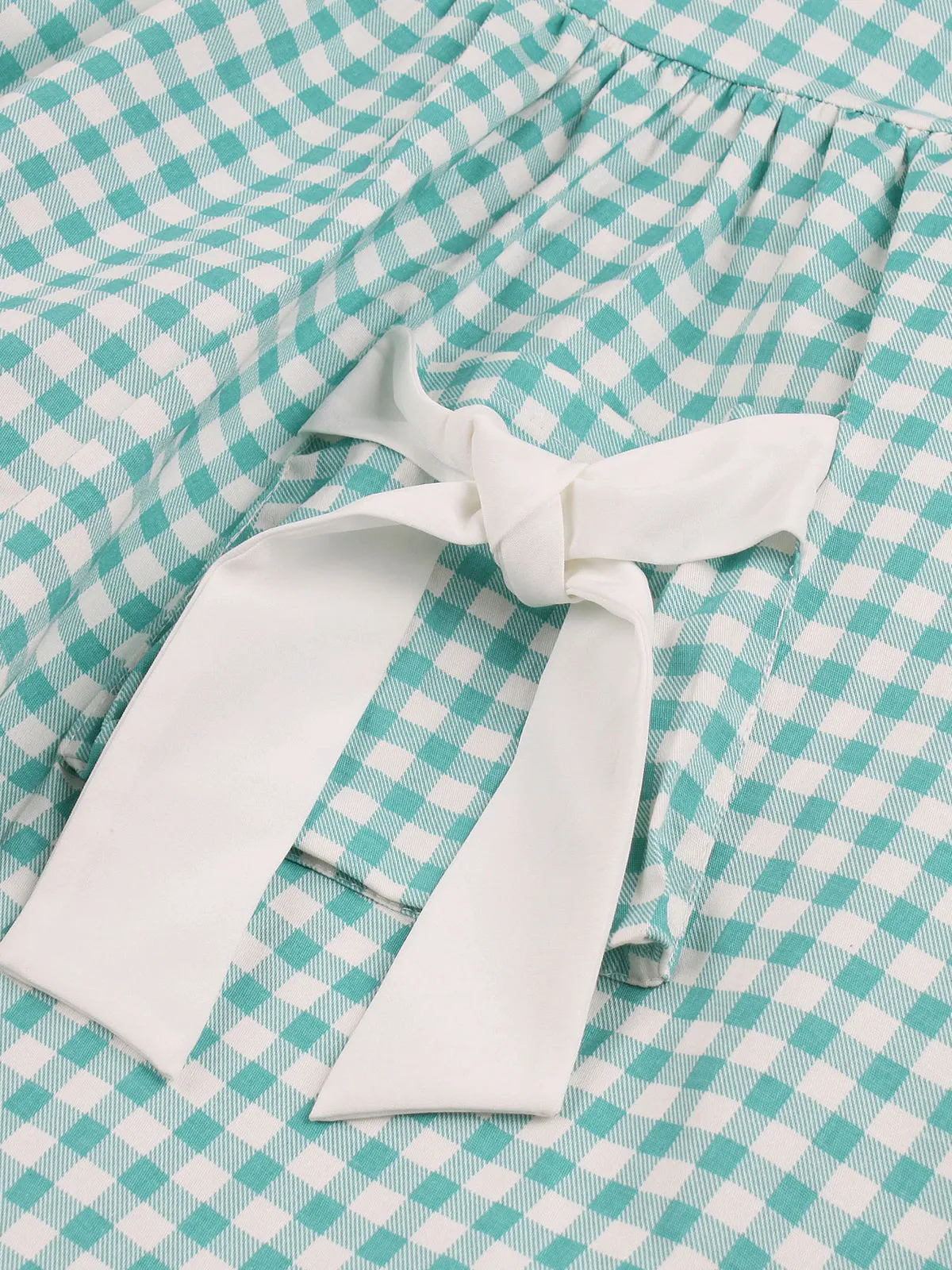 1950s Plaid Bow Pockets Lapel Dress sold by Retro Stage product image thumbnail 5