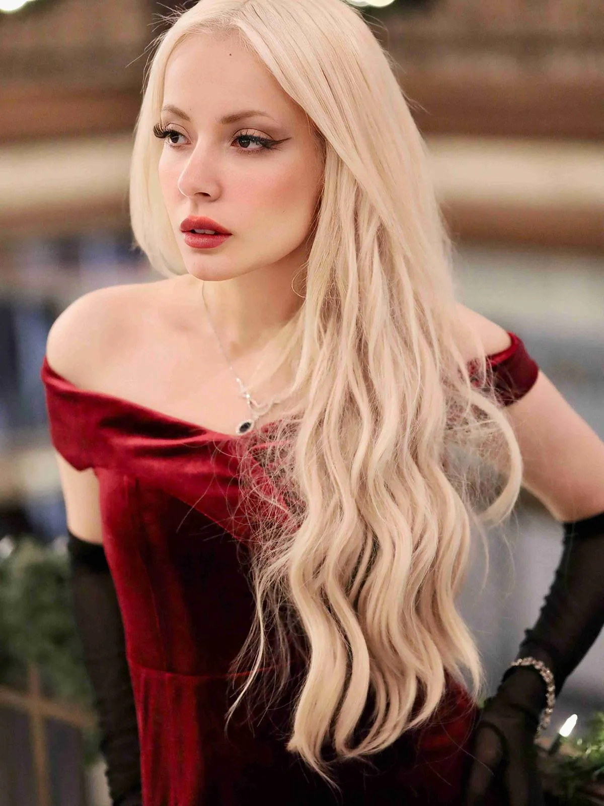 Wine Red 1960s Velvet Bodycon Dress sold by Retro Stage