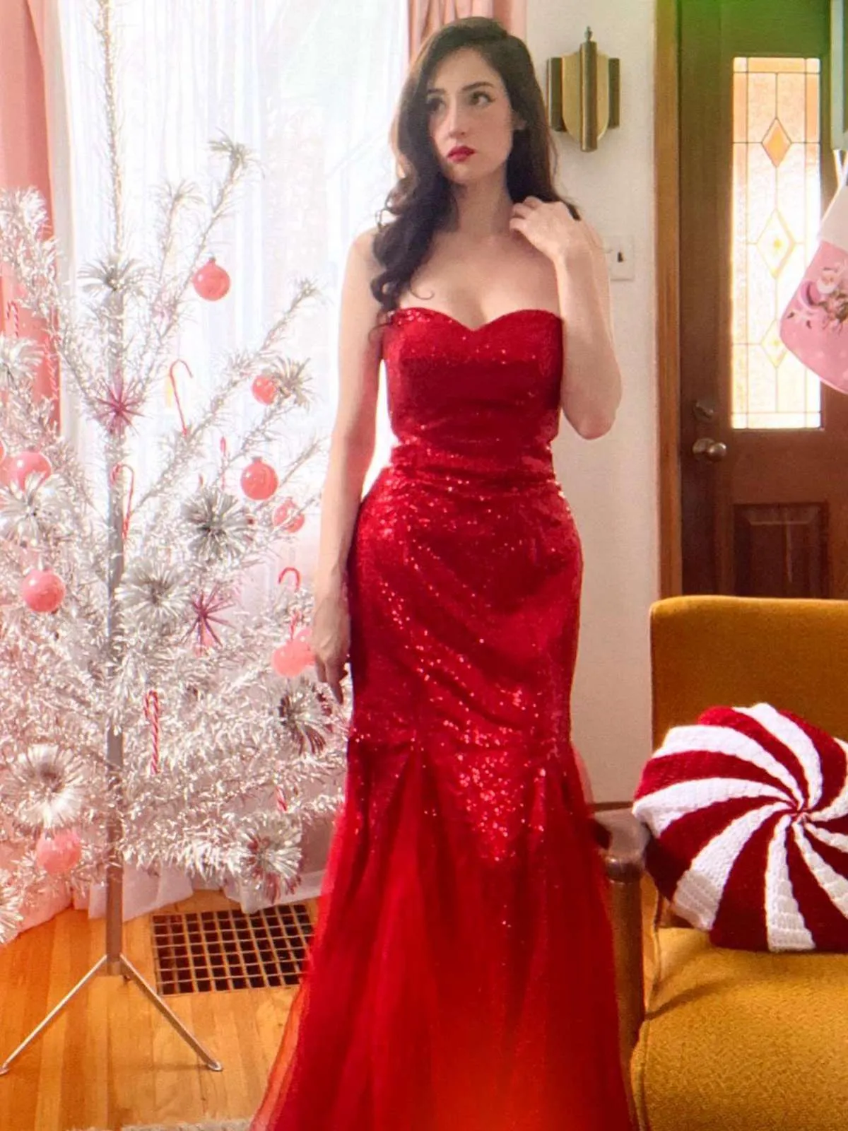 1930s Vintage Sequin Strapless Dress sold by Retro Stage product image thumbnail 2