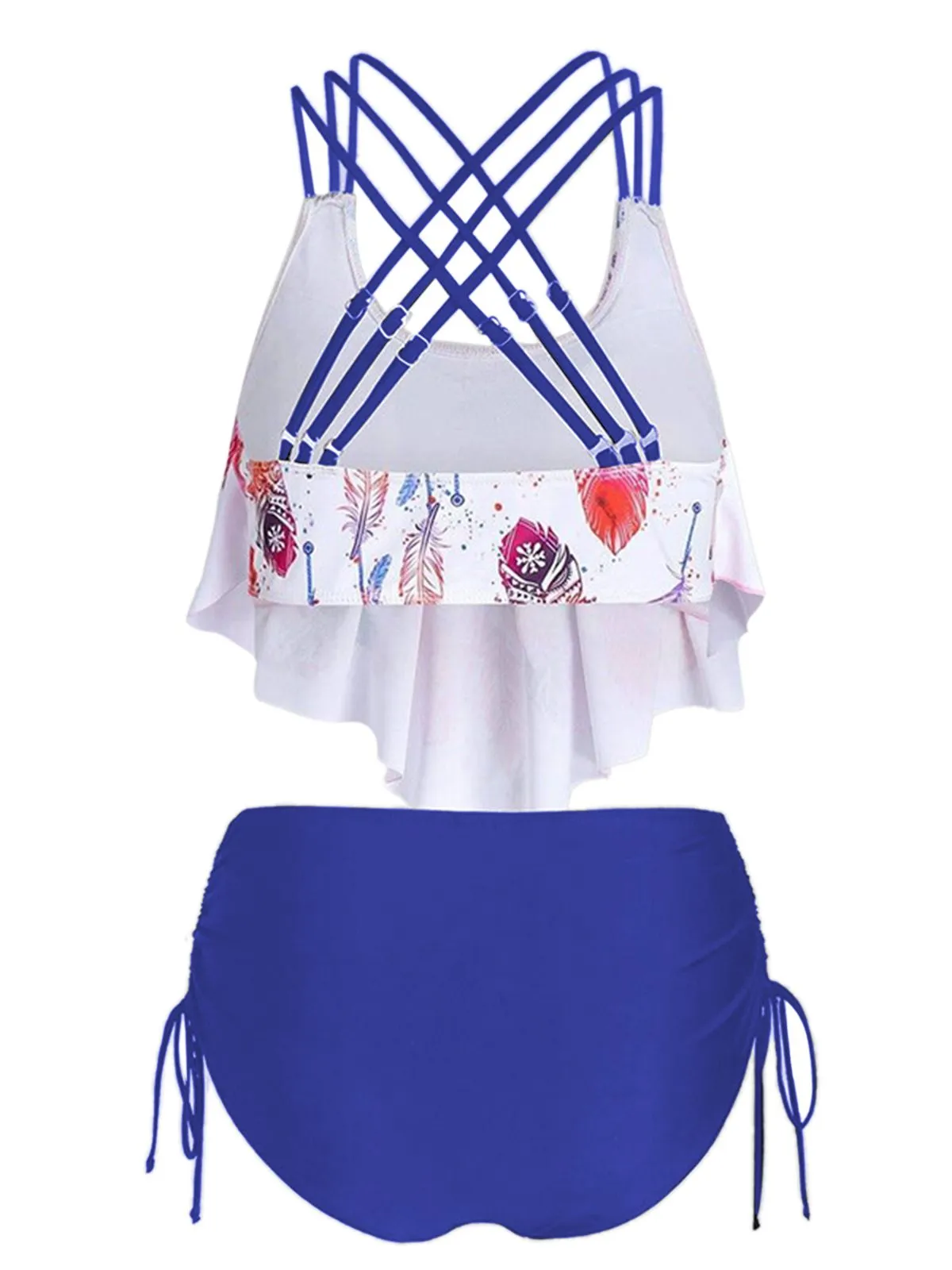 1950s Spaghetti Strap Feather Tankini Set sold by Retro Stage product image thumbnail 4