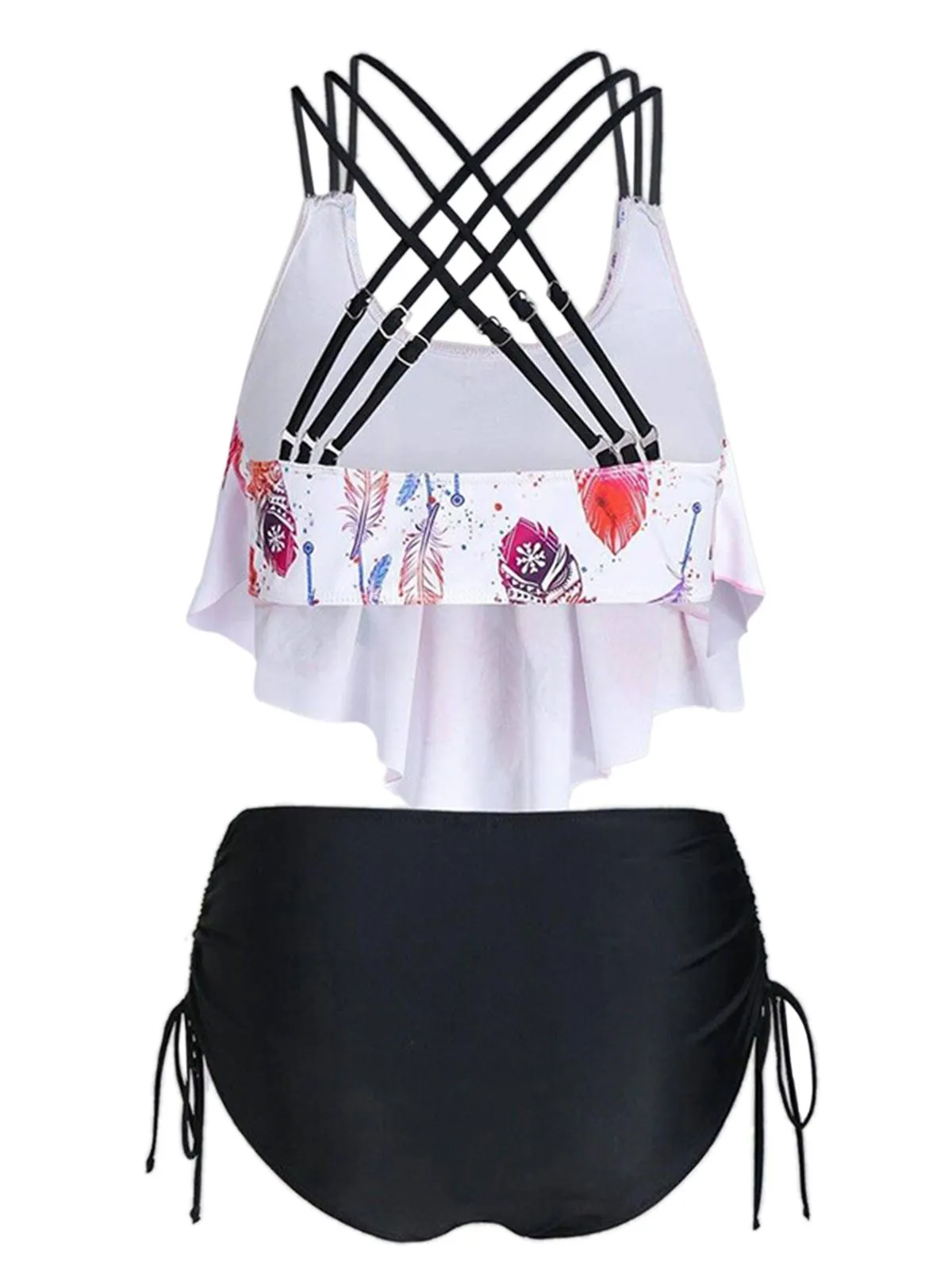 1950s Spaghetti Strap Feather Tankini Set sold by Retro Stage product image thumbnail 2