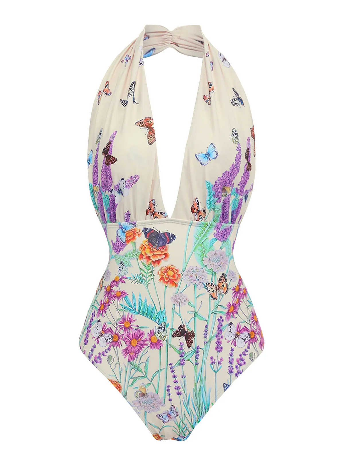 1960s Butterfly Halter One-Piece Bikini Set sold by Retro Stage product image thumbnail 2