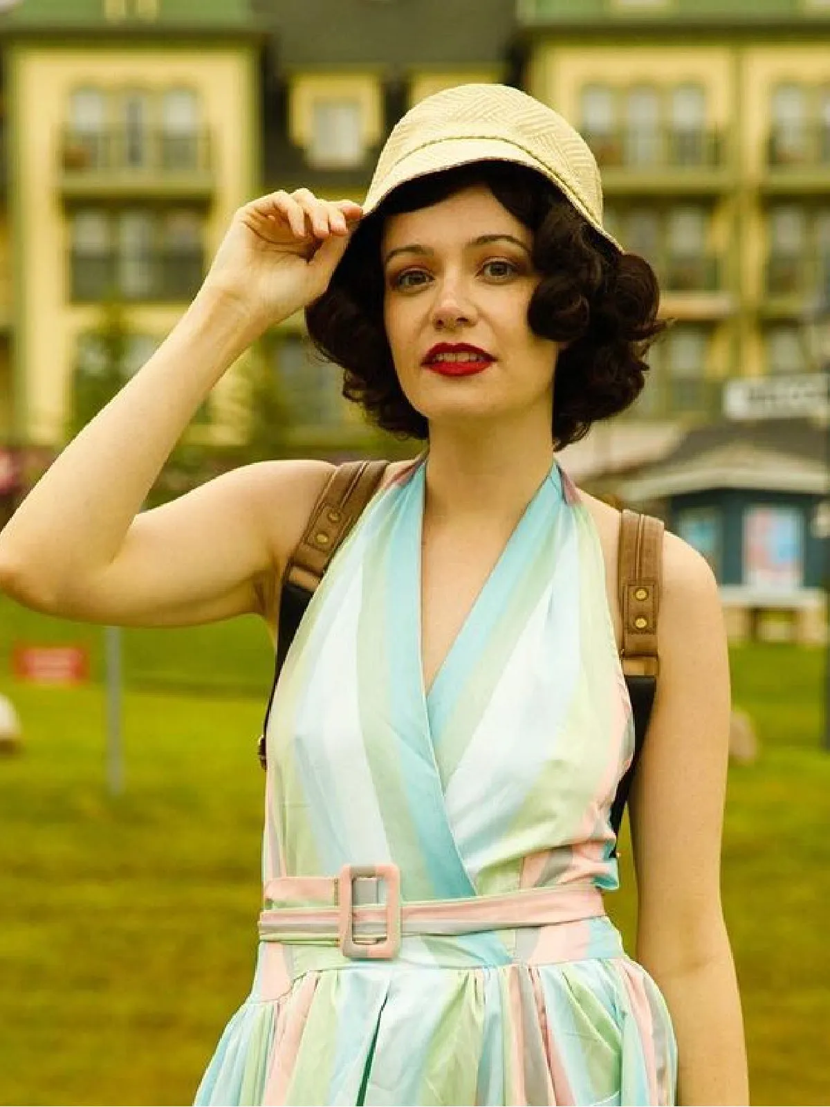 Rainbow 1950s Stripe Pocket Swing Dress sold by Retro Stage product image thumbnail 2