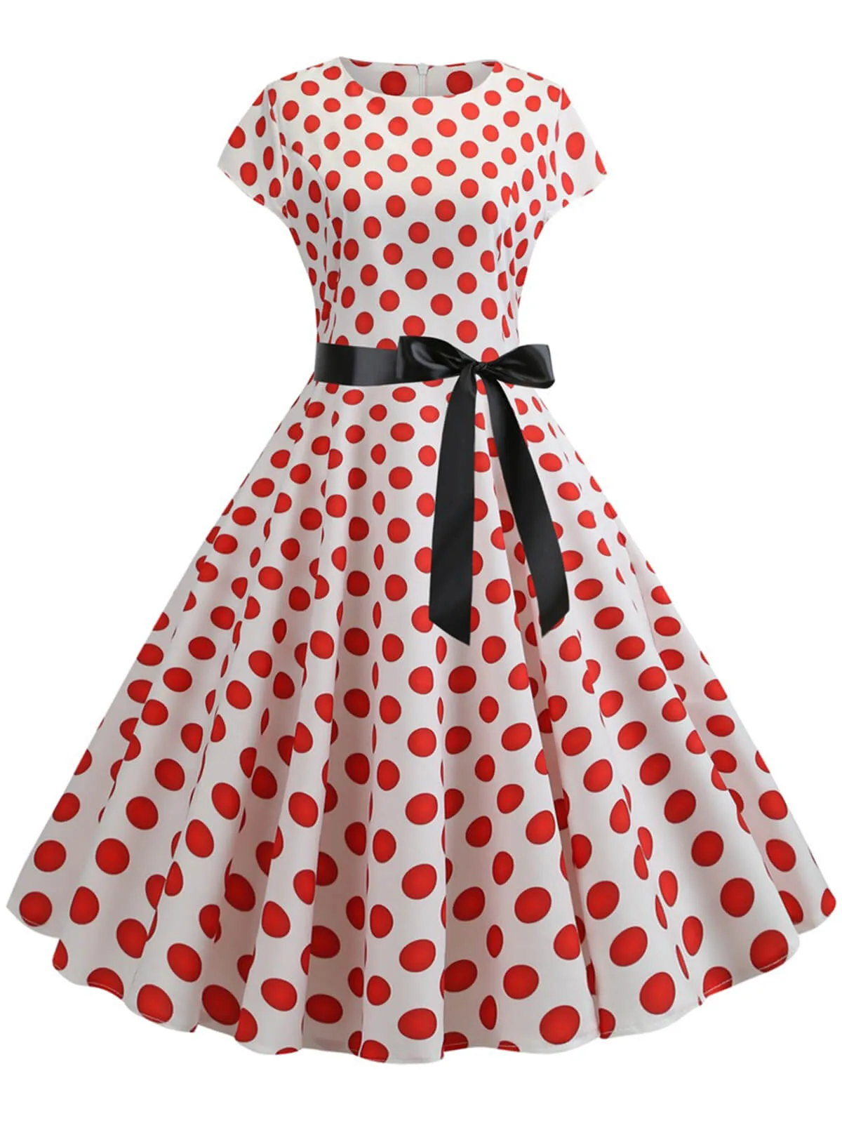 1950s Polka Dot Cap Sleeved Dress sold by Retro Stage product image thumbnail 5
