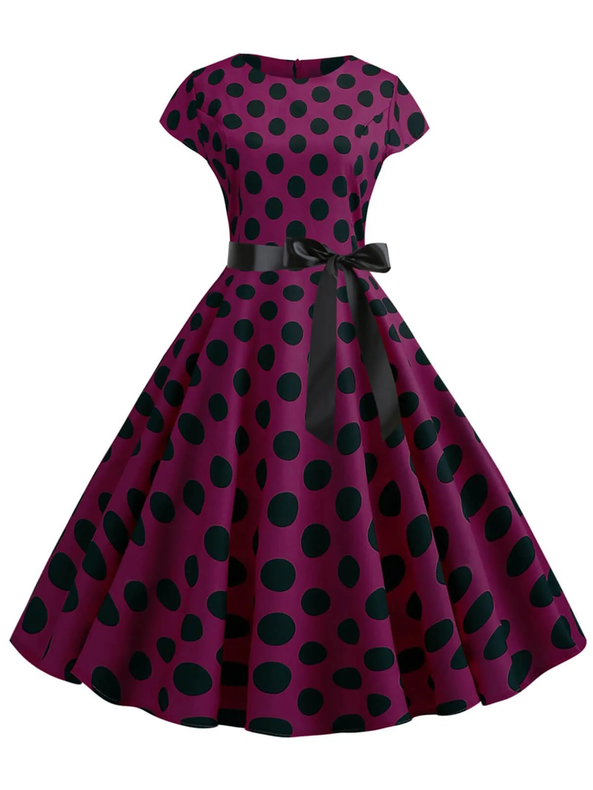 1950s Polka Dot Cap Sleeved Dress sold by Retro Stage product image thumbnail 3