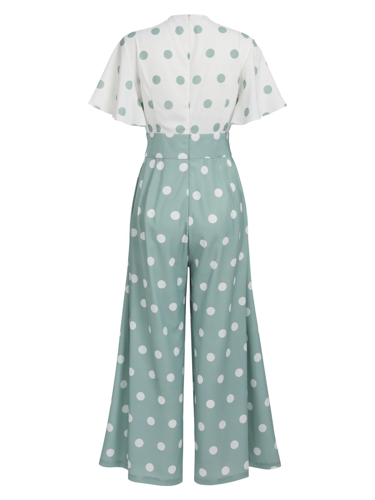1930s Green White Splicing Polka Dot Jumpsuit sold by Retro Stage product image thumbnail 3