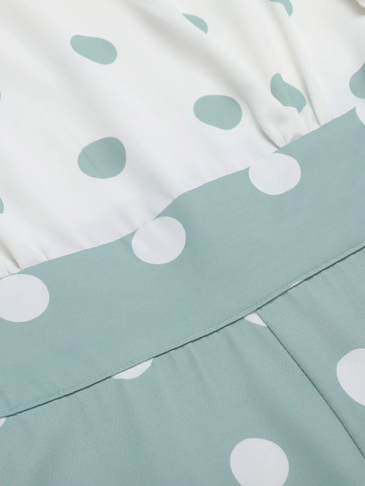 1930s Green White Splicing Polka Dot Jumpsuit sold by Retro Stage product image thumbnail 5