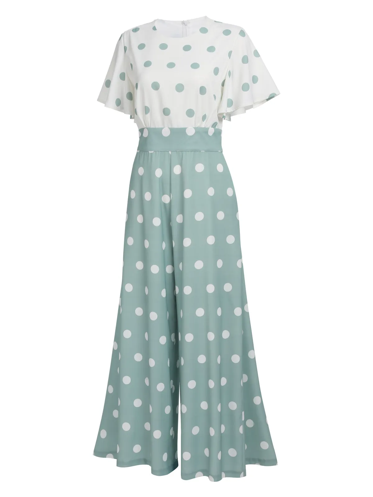 1930s Green White Splicing Polka Dot Jumpsuit sold by Retro Stage product image thumbnail 2