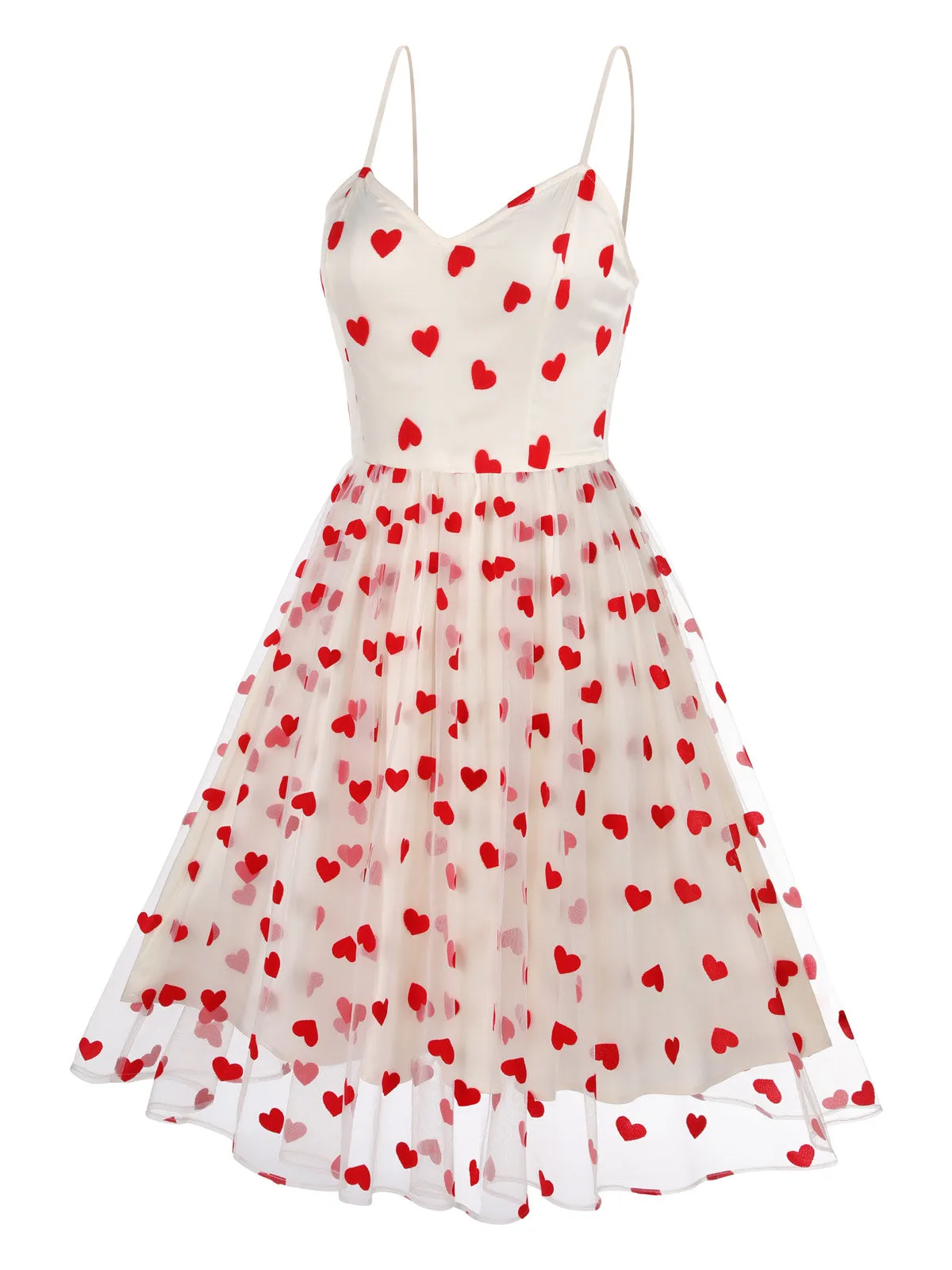 Heart 1950s Mesh Sling Dress sold by Retro Stage product image thumbnail 4