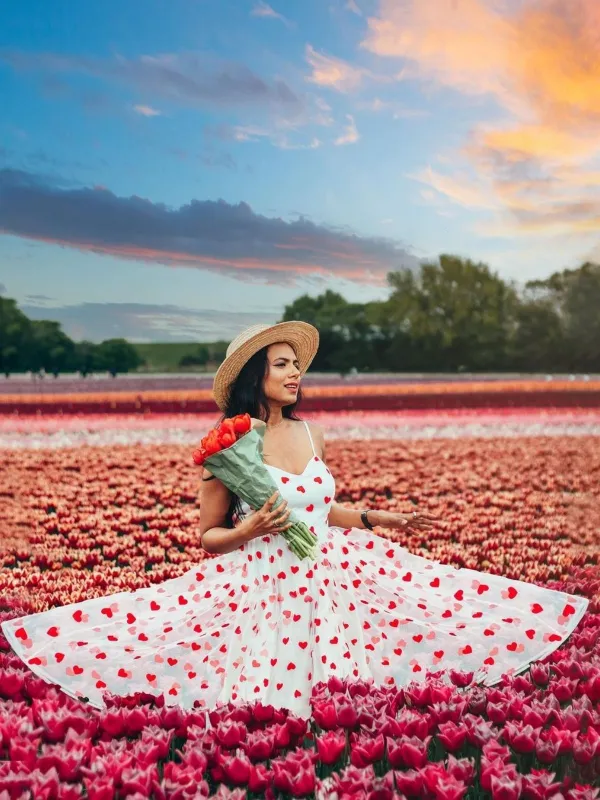 Heart 1950s Mesh Sling Dress sold by Retro Stage