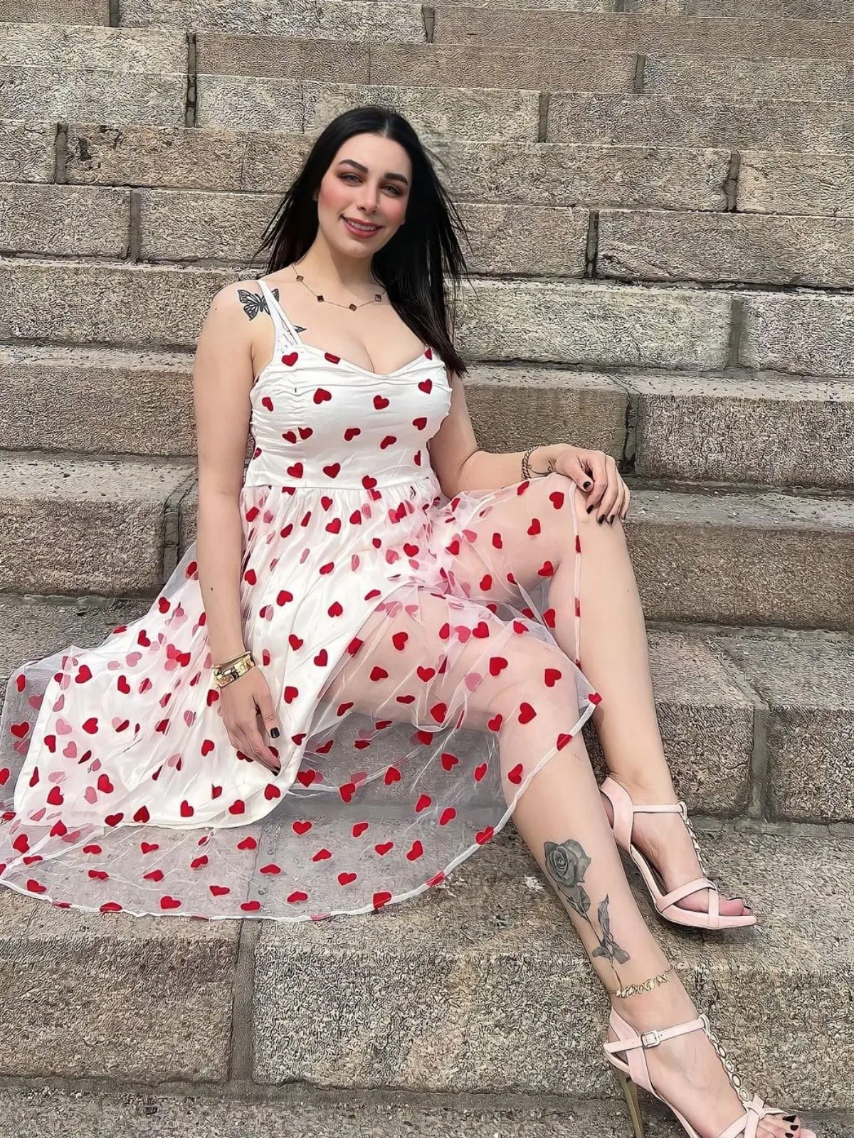 Heart 1950s Mesh Sling Dress sold by Retro Stage