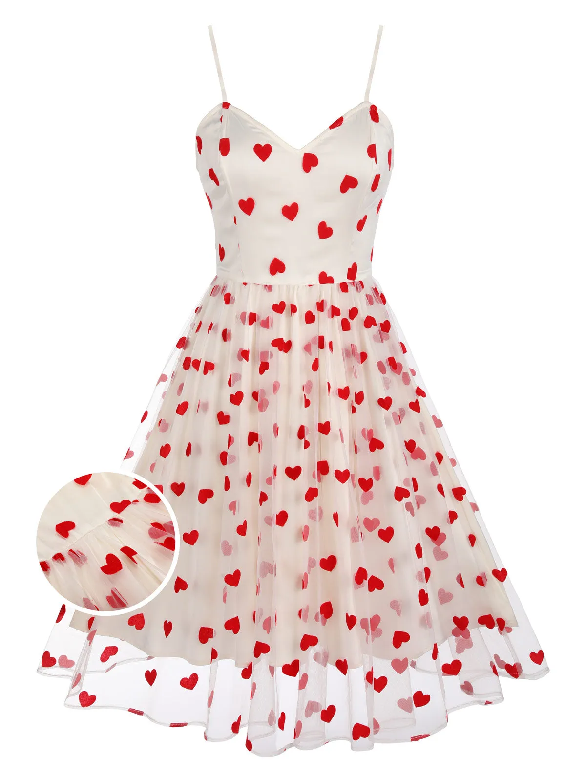 Heart 1950s Mesh Sling Dress sold by Retro Stage product image thumbnail 4