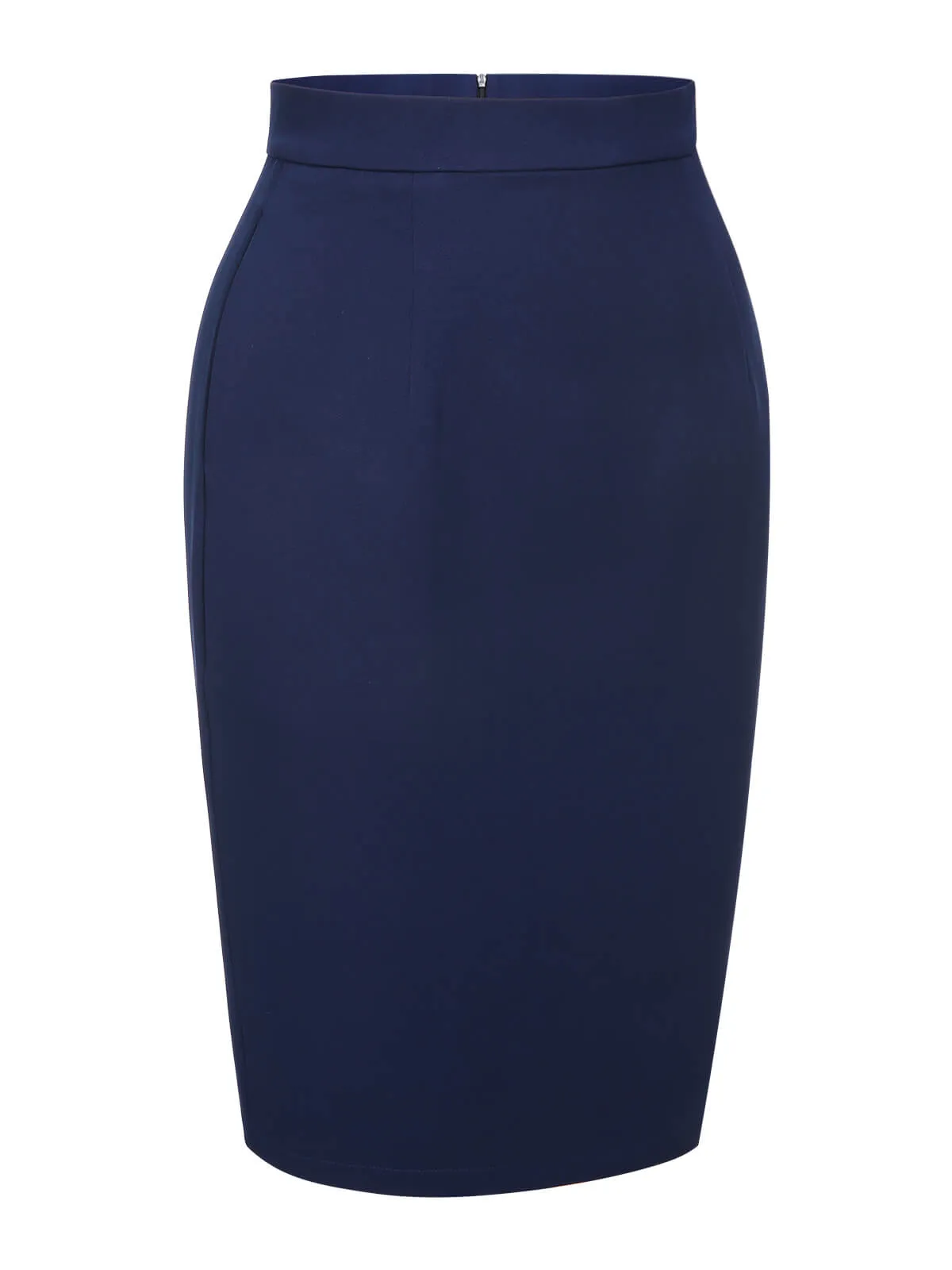 Blue 1960s Solid Back Split Pencil Skirt sold by Retro Stage product image thumbnail 3