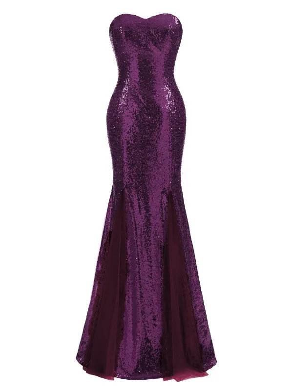 1930s Vintage Sequin Strapless Dress sold by Retro Stage