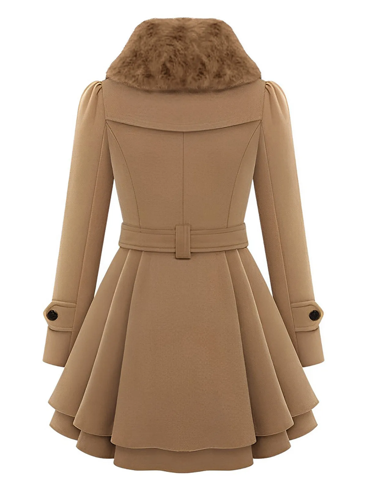 1950s Fur Collar Waisted Winter Coat sold by Retro Stage product image thumbnail 5