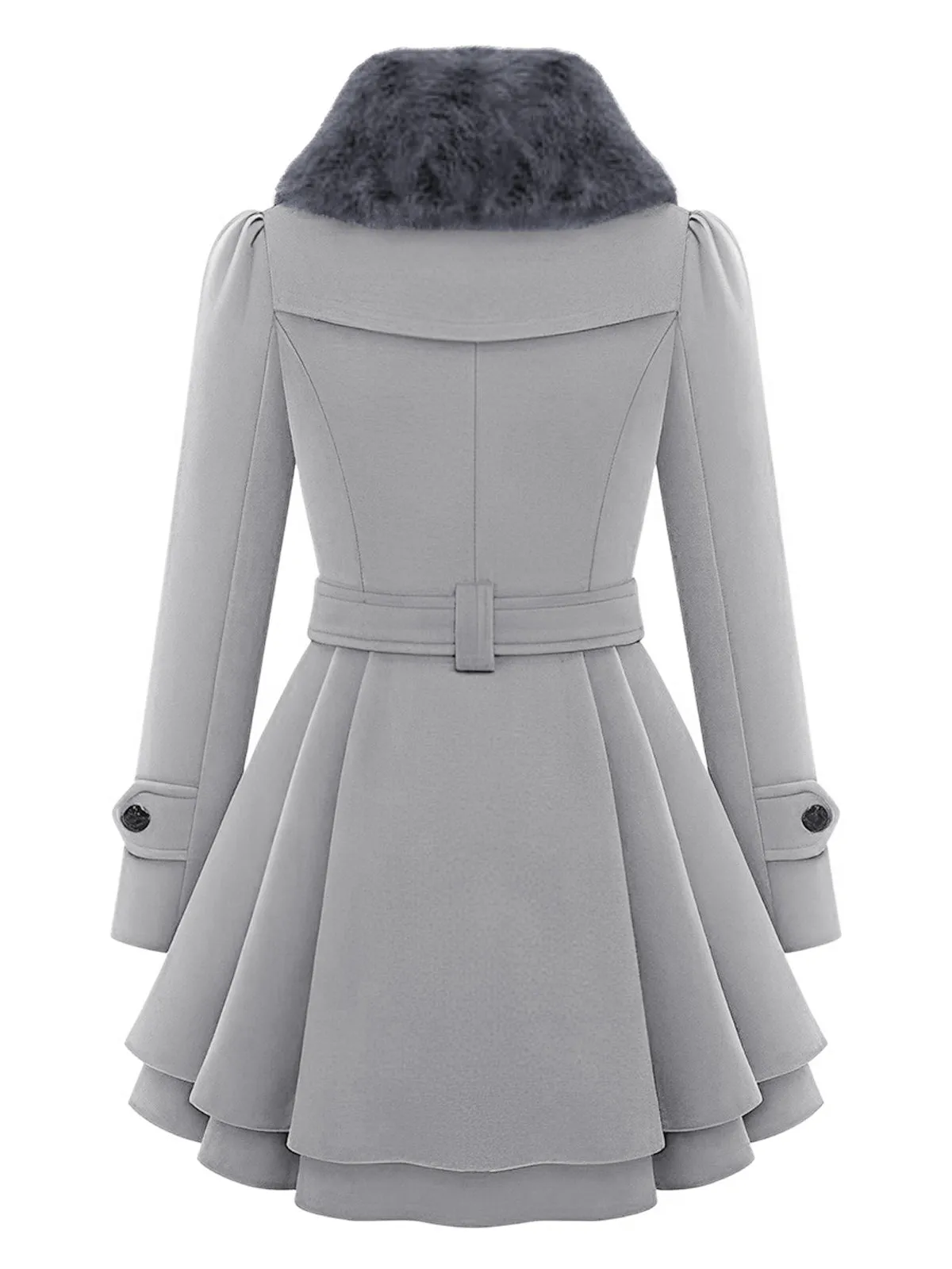 1950s Fur Collar Waisted Winter Coat sold by Retro Stage product image thumbnail 2