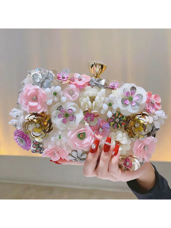 Vintage Flower Decor Clutch Bag sold by Retro Stage