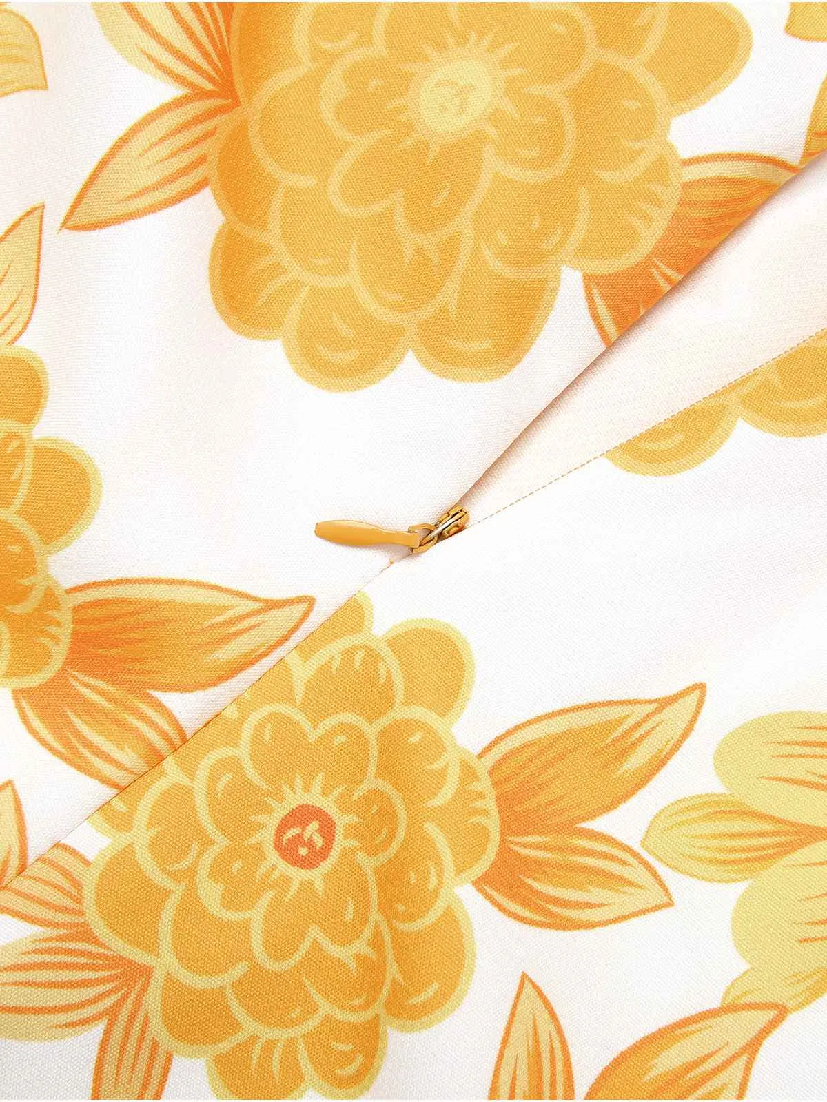 Yellow 1950s Spaghetti Strap Floral Romper sold by Retro Stage product image thumbnail 5