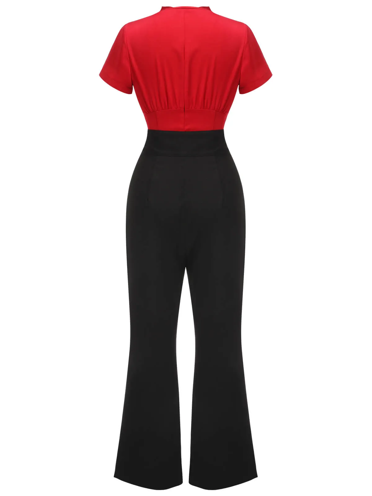 2PCS 1940s Red Tie-Up Blouse & Black Pants sold by Retro Stage product image thumbnail 4