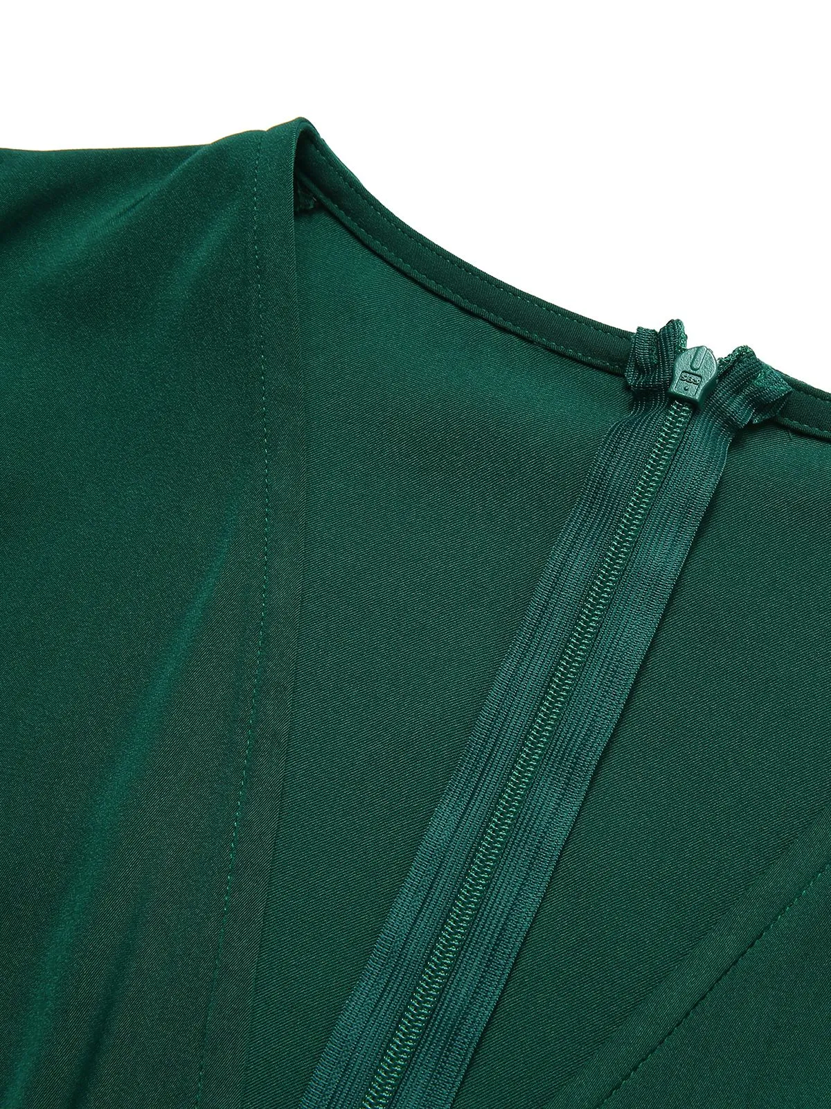 Green 1930s Solid V-Neck Jumpsuit sold by Retro Stage product image thumbnail 5