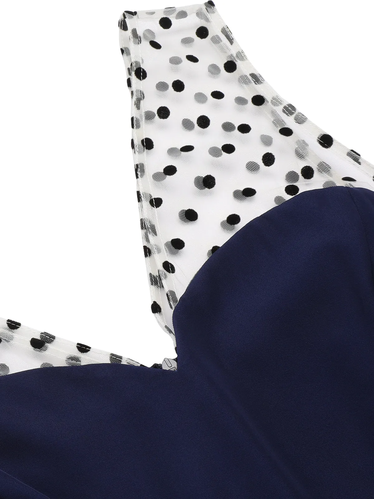 Dark Blue 1960s Patchwork Pencil Dress sold by Retro Stage product image thumbnail 5