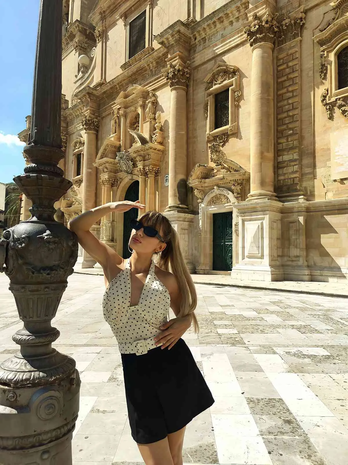 Beige 1950s 3D Heart Halter Patchwork Romper sold by Retro Stage product image thumbnail 2