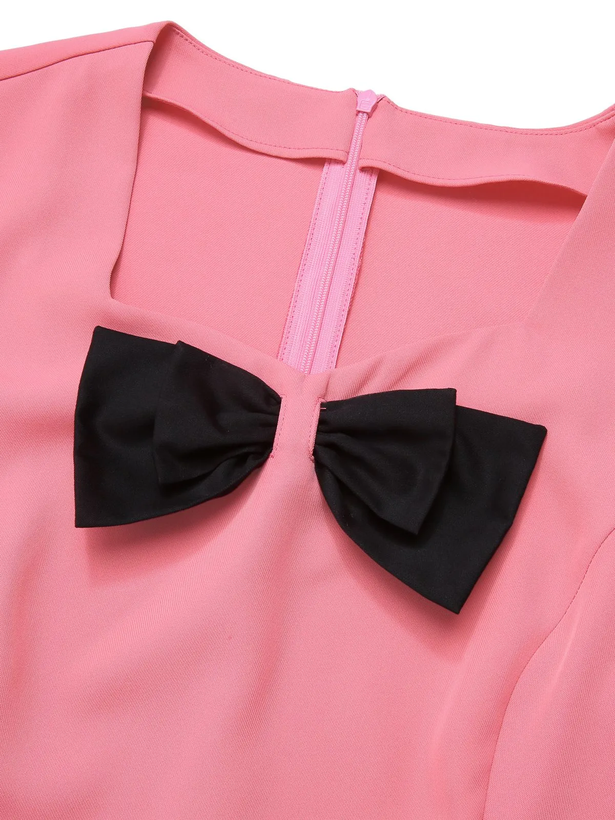 Black & Pink 1960s Bow Waist Patchwork Top sold by Retro Stage product image thumbnail 5