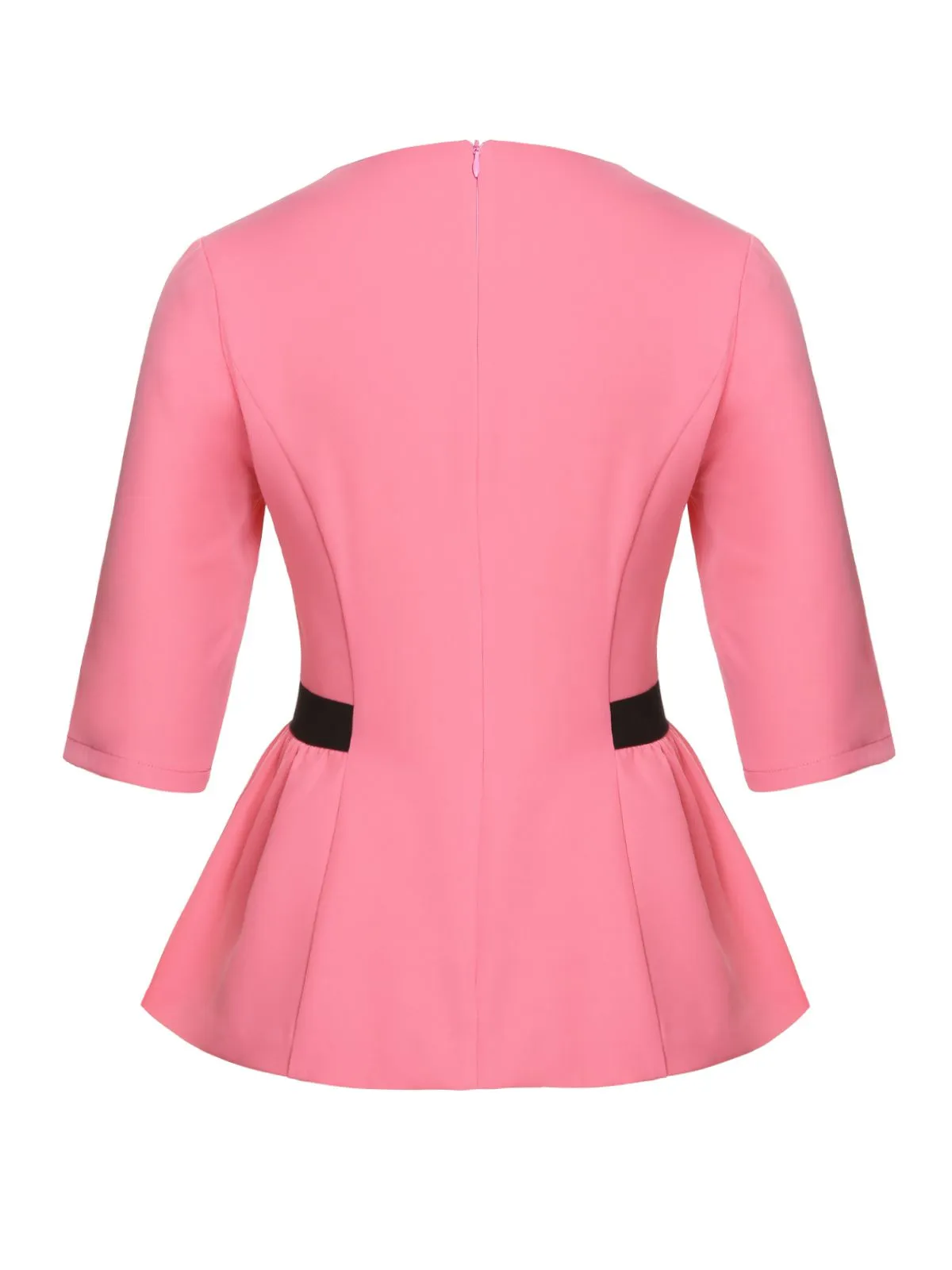 Black & Pink 1960s Bow Waist Patchwork Top sold by Retro Stage product image thumbnail 4