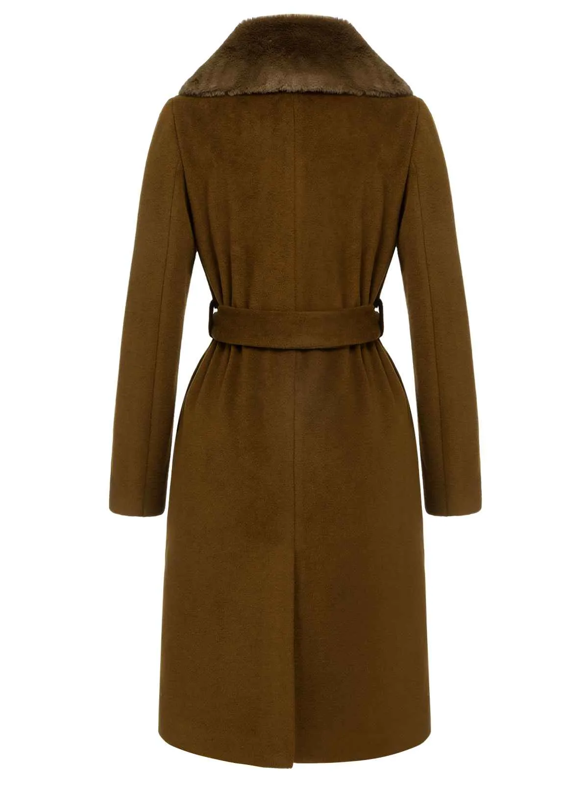 Brown 1940s Fur Collar Belted Coat sold by Retro Stage product image thumbnail 4