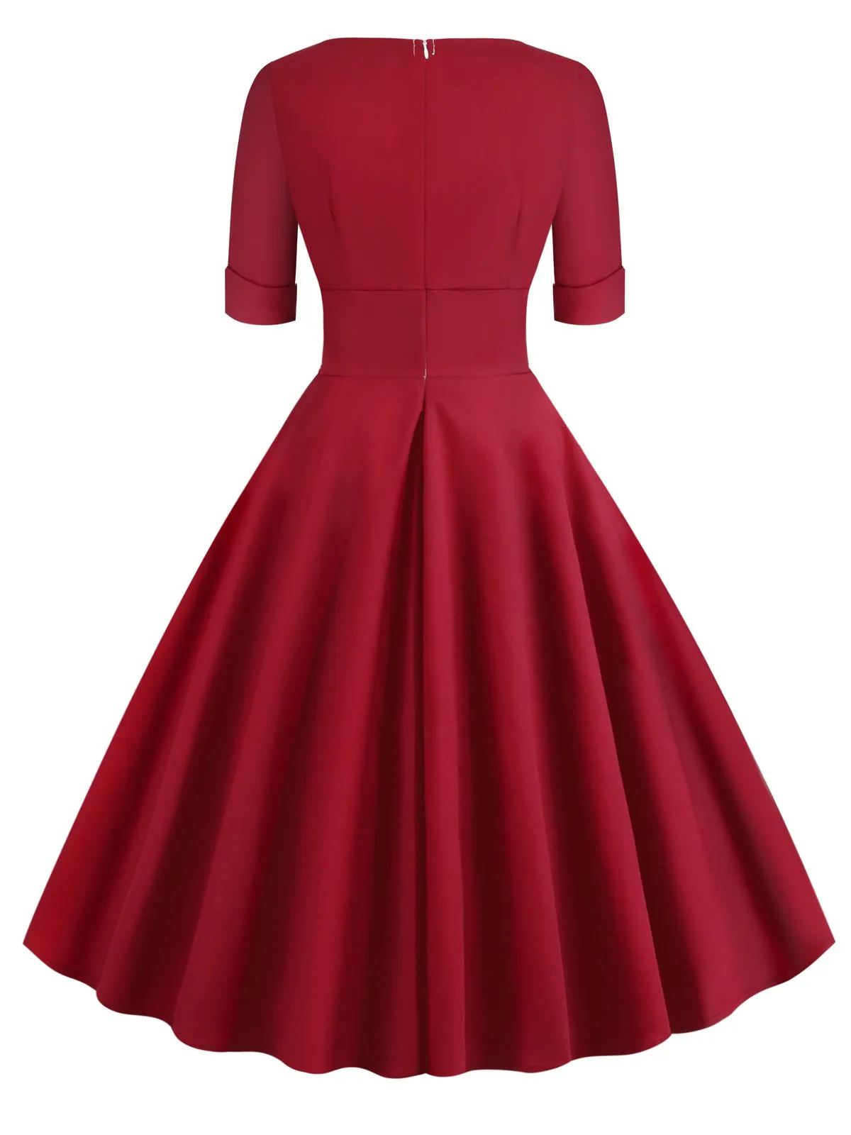 1950s Solid Sweetheart Fold Swing Dress sold by Retro Stage product image thumbnail 4