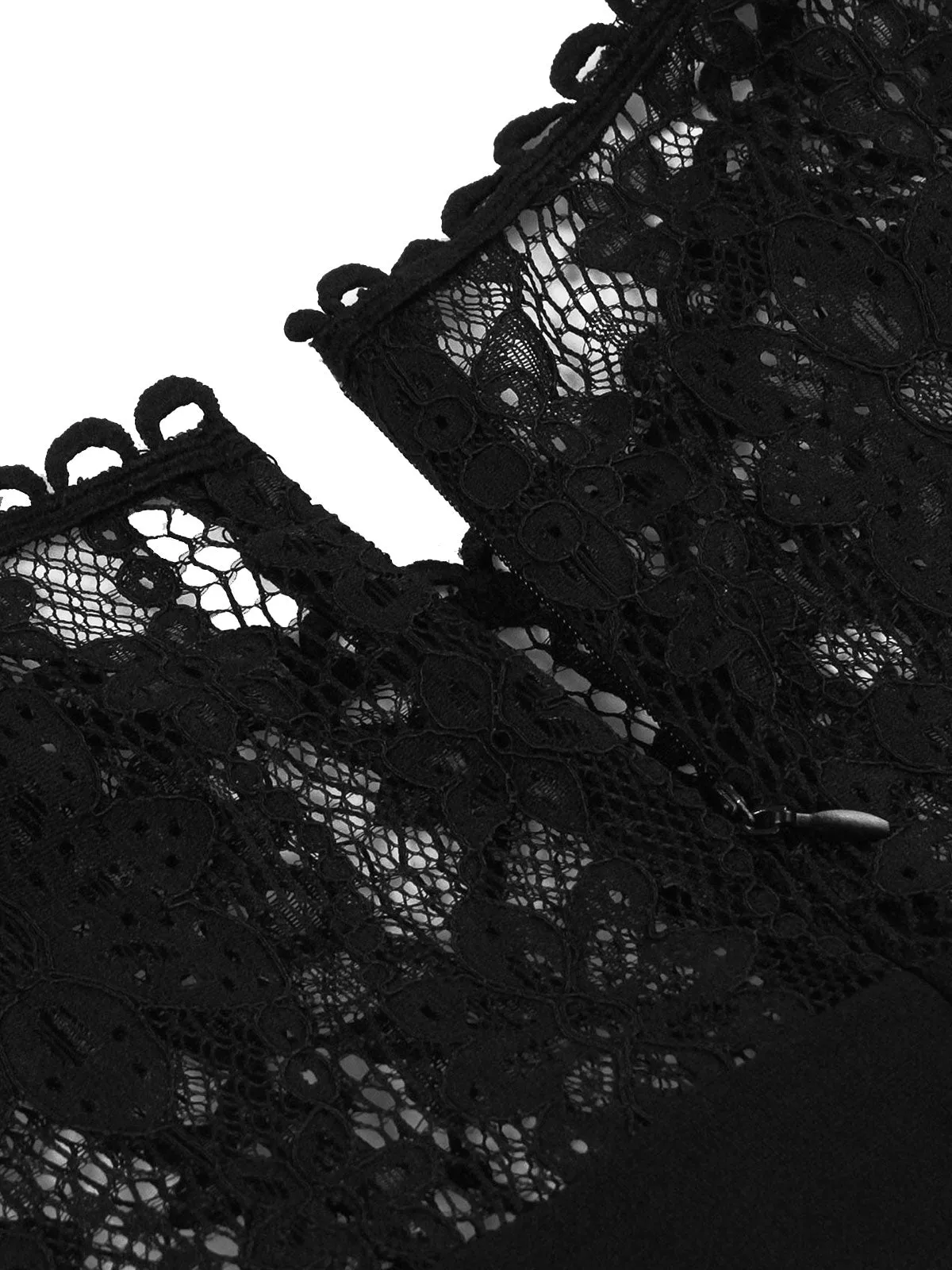 Black 1950s Lace Round Neck Dress sold by Retro Stage product image thumbnail 5