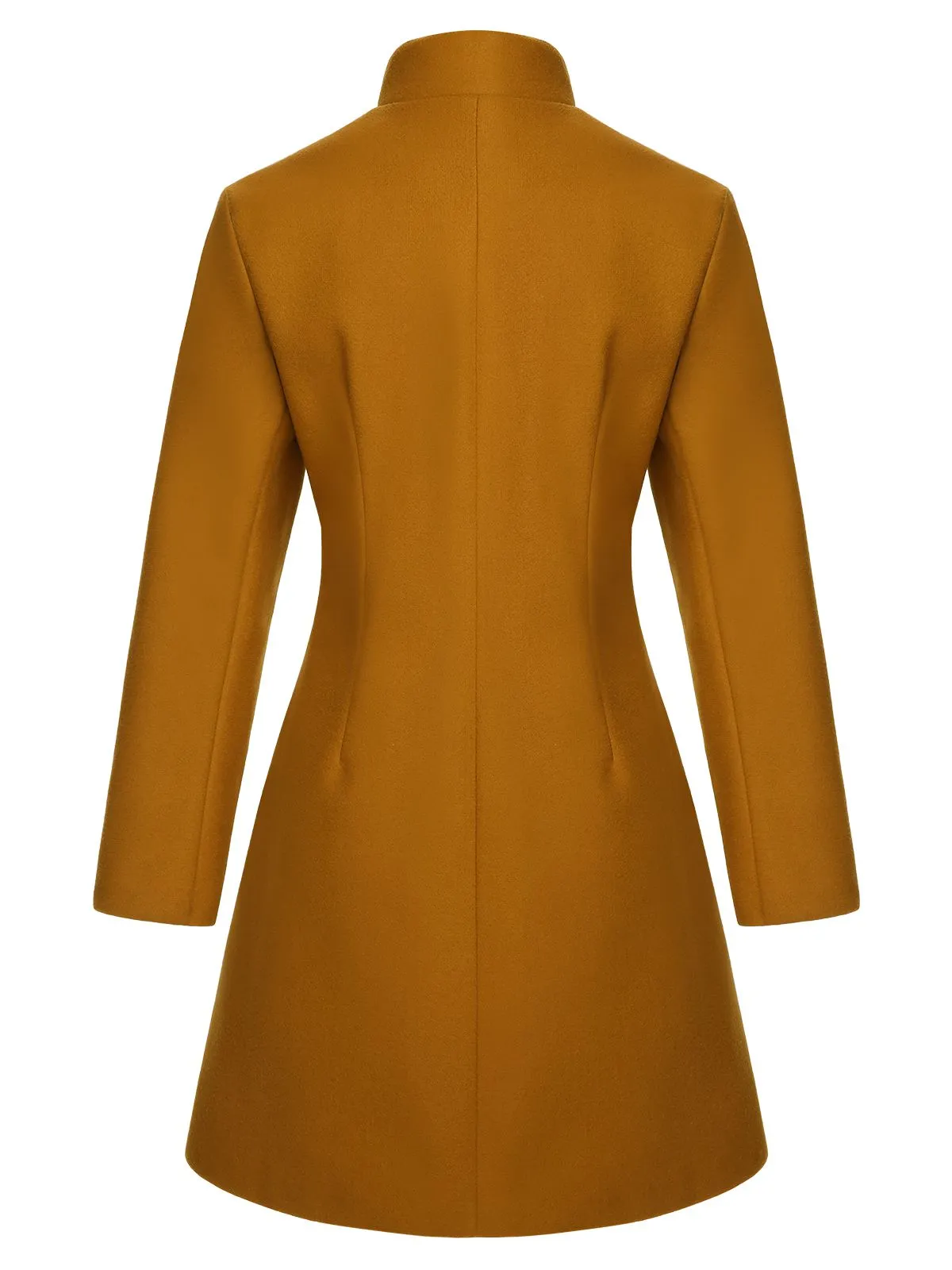 Midium Yellow 1940s Lapel Solid Wool Coat sold by Retro Stage product image thumbnail 2