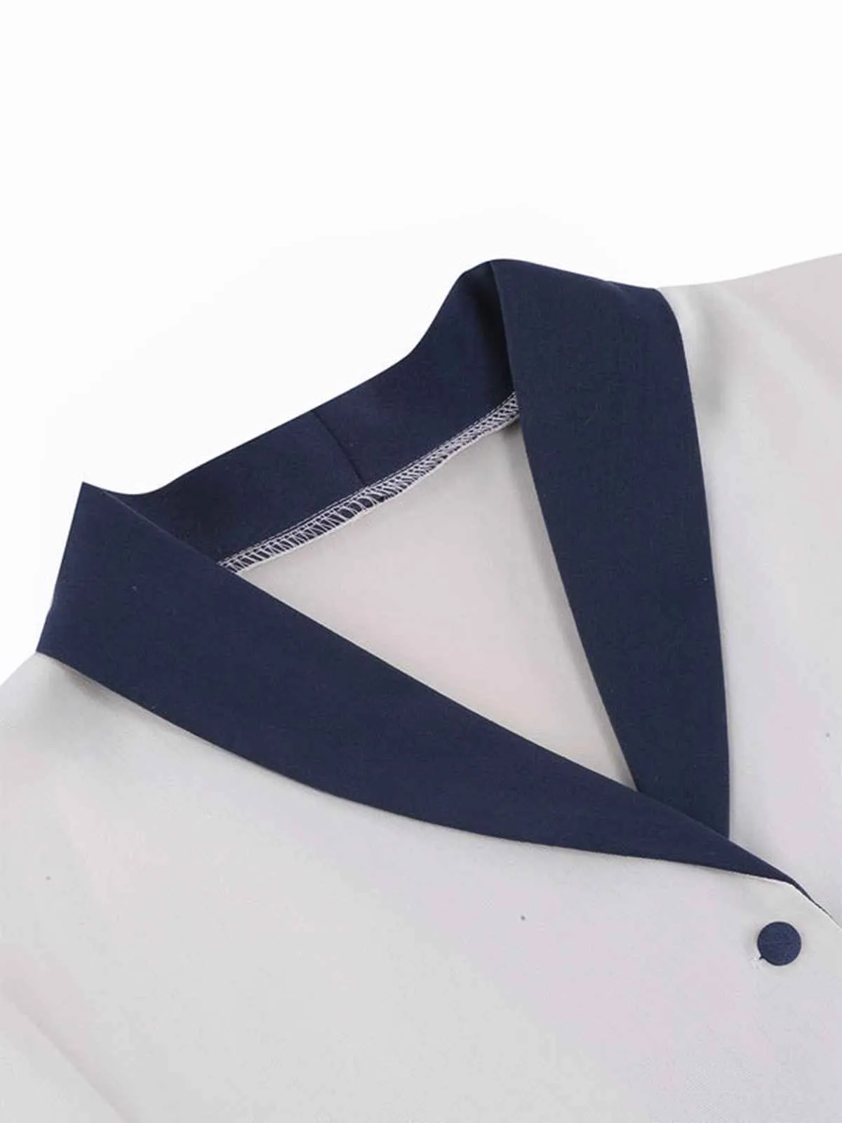 Blue & White 1950s Solid Patchwork Dress sold by Retro Stage product image thumbnail 5