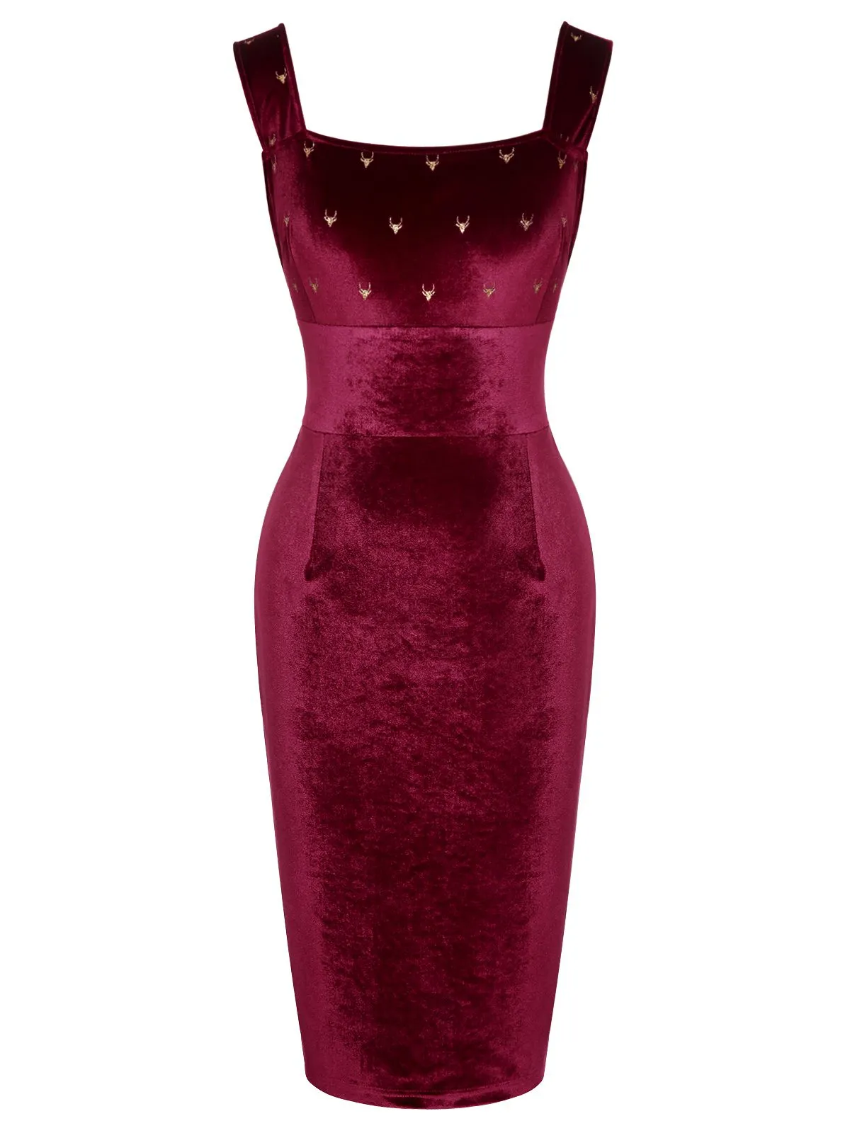 Wine Red 1960s Velvet Elk Bow Dress sold by Retro Stage product image thumbnail 3