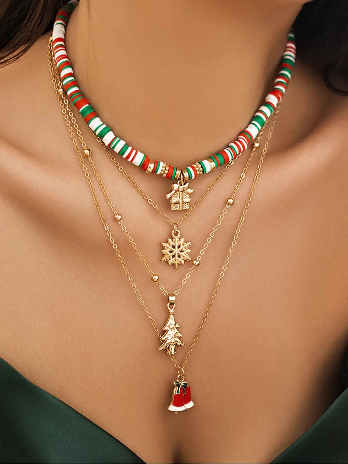 Vintage Christmas Layer Necklace Set sold by Retro Stage product image thumbnail 2