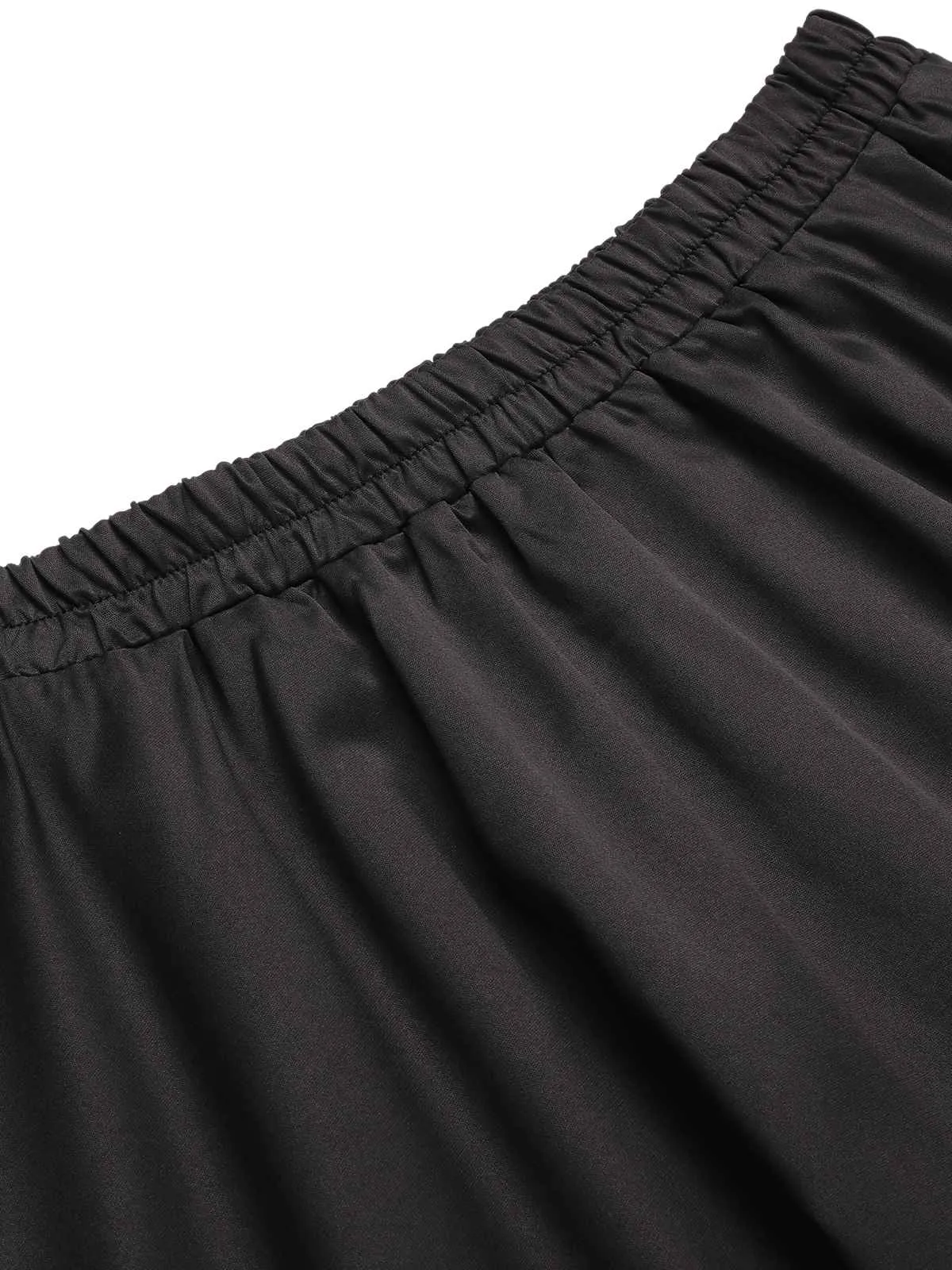 Black 1950s Solid Elastic Waist Pleated Skirt sold by Retro Stage product image thumbnail 5