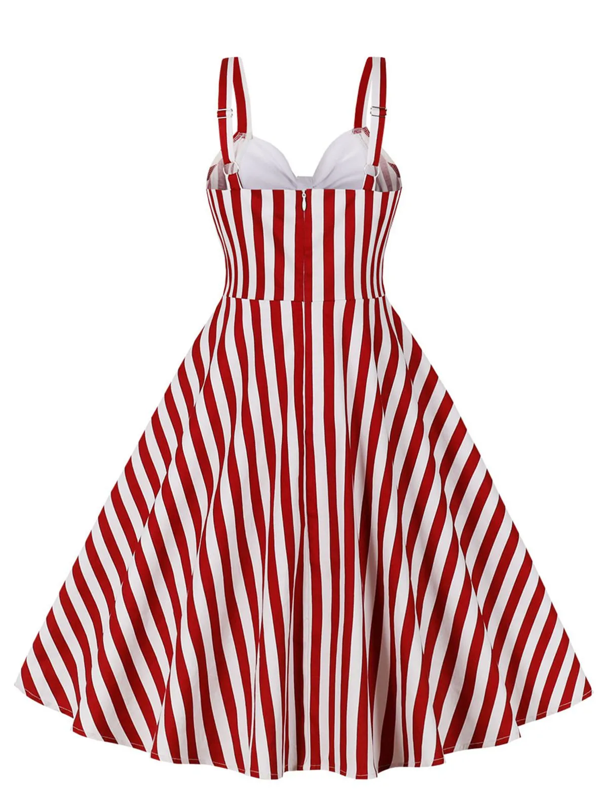 1950s Stripes Contrast Patchwork Strap Dress sold by Retro Stage product image thumbnail 2