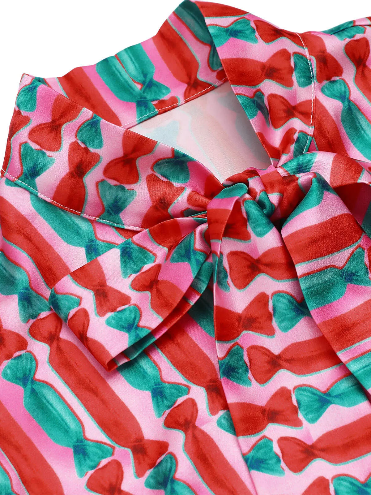 1950s Candy Tie-Up Collar Buttons Blouse sold by Retro Stage product image thumbnail 5