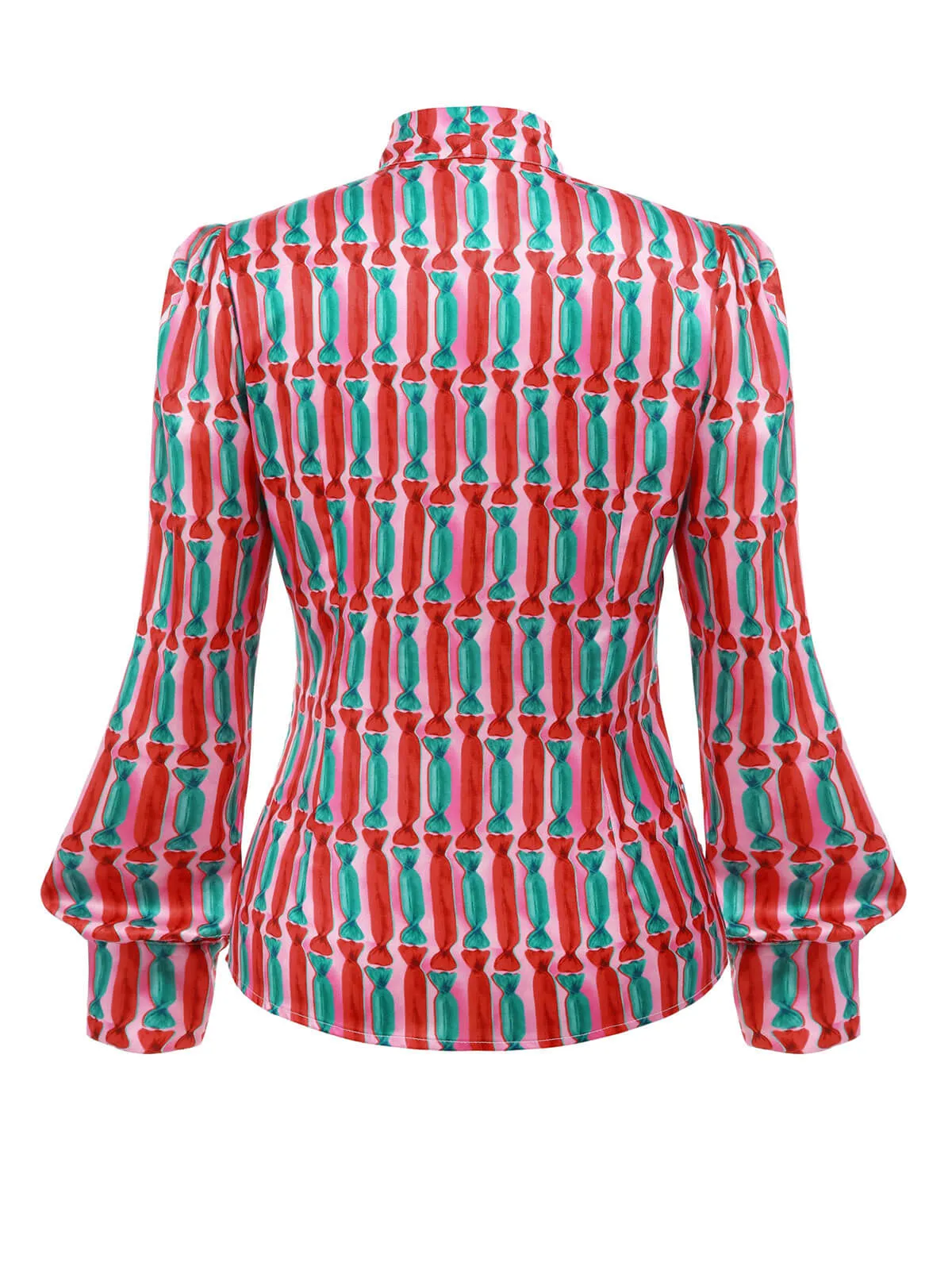 1950s Candy Tie-Up Collar Buttons Blouse sold by Retro Stage product image thumbnail 4