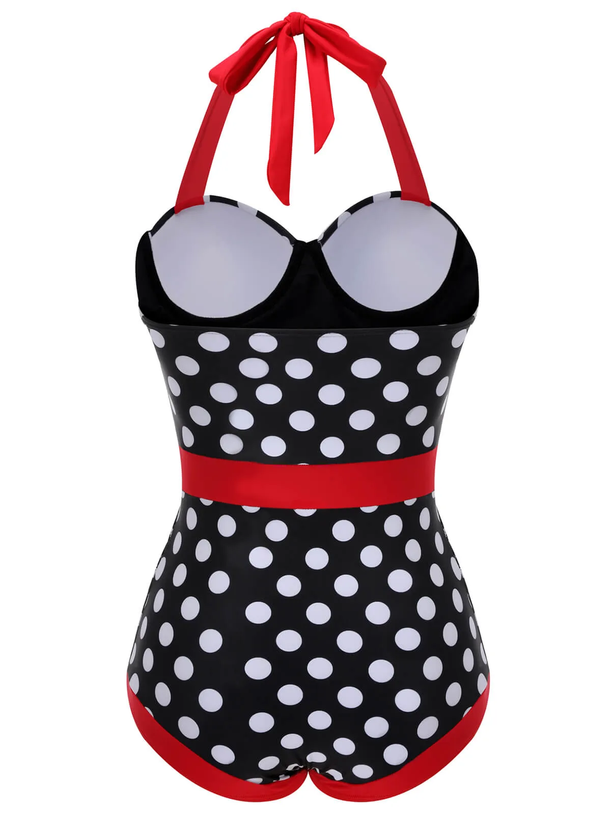 Black & Red 1950s Dots Halter Swimsuit sold by Retro Stage product image thumbnail 5