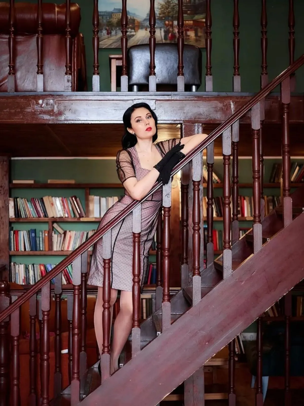 Pink 1960s Polka Dot Mesh Pencil Dress sold by Retro Stage product image thumbnail 5